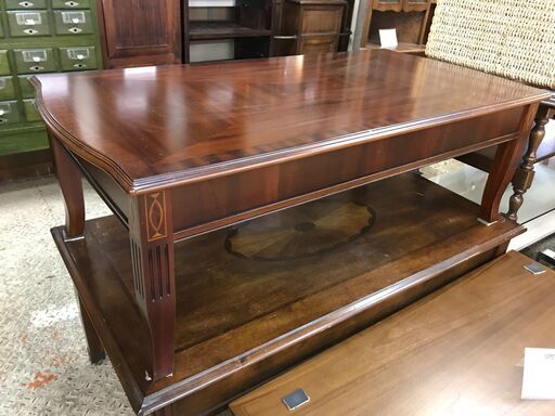 【愛品館八千代店】東海家具　センターテーブル　象嵌【愛八TB】