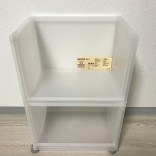 引渡決まりました【無印】収納ラック　深大型　2段キャスター付　半透明