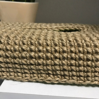 ハンドメイド　麻紐ティッシュカバー　スリムタイプの画像