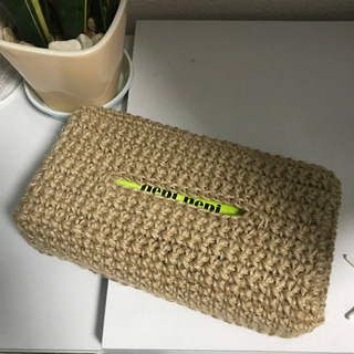 ハンドメイド　麻紐ティッシュカバー　スリムタイプの画像