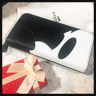 [未使用]COACH ミッキー コラボ ウォレット 長財布 黒系...