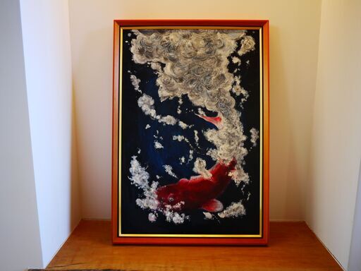 原木万紀子　絵画作品　「滝登り」