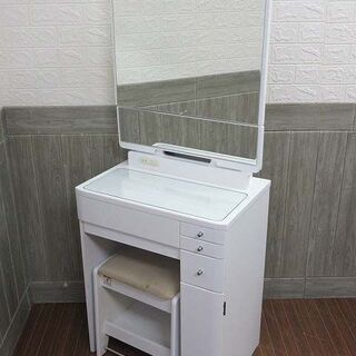 ss2105　一面鏡ドレッサー　ホワイト　ライト付き　化粧台　鏡...