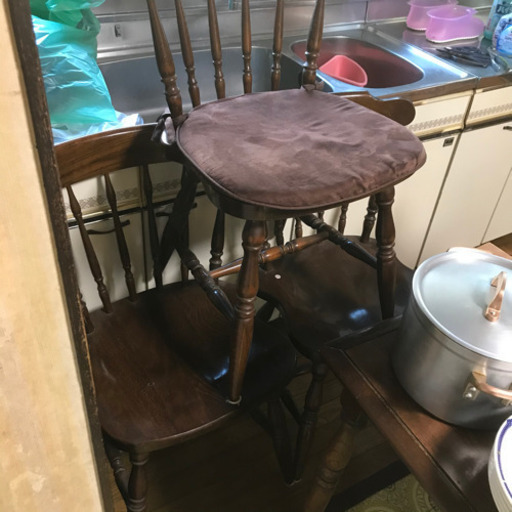 ◇ＫＡＳＨＩＷＡダイニングテーブルチェア６点セット/柏木工/飛騨高山/アンティーク調家具/食卓/椅子