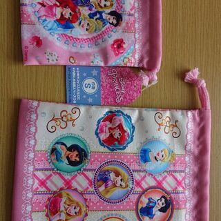 2点セット♪新品未使用巾着 ディズニー プリンセス ピンク 女の...