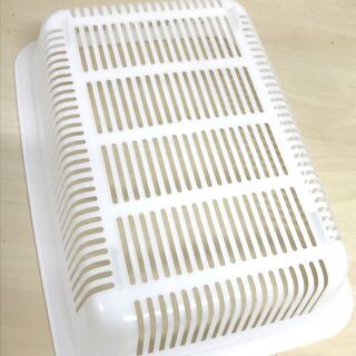 水切りかごセット　ホワイト　35ｘ26ｃｍ　重ねた高さ9ｃｍの画像