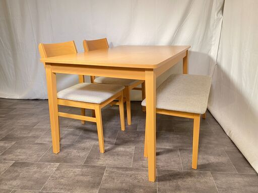 ダイニングテーブルセット 4点セット ナチュラル 中古品