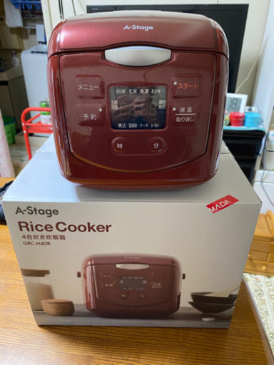 炊飯器　美品　レッド　本日限定価格