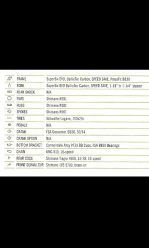 ロードバイク　キャノンデール　スーパーシックス　エボ6 105/ティアグラ