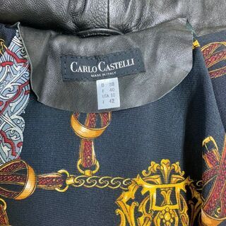 【carlo castelli】 カステリ 本革 レザー アウター コート ジャケット ファーの画像