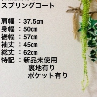 【早い者勝ち】marble ink  スプリングコート 新品未使用の画像