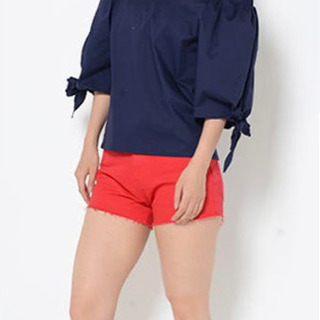 新品未使用　LOVERS　2wayリボンオフショルダートップス　ネイビーの画像