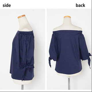 新品未使用　LOVERS　2wayリボンオフショルダートップス　ネイビーの画像