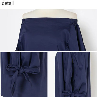 新品未使用　LOVERS　2wayリボンオフショルダートップス　ネイビーの画像