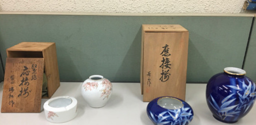 有田焼　応接揃　在銘　瑞松作と若山作　応接セット　2セット　花瓶 壷 花入 花生