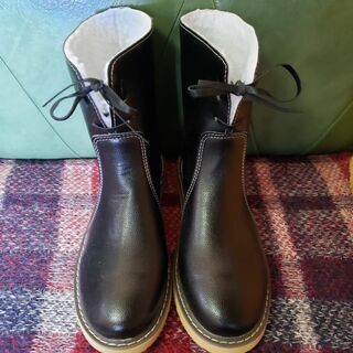 【新品】裏起毛ボウタイブーツ 24