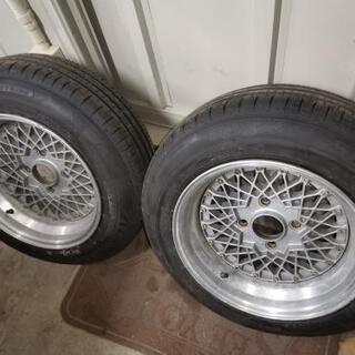 旧車 深リム　メッシュ ホイール　2本　当時物 レイズ　ボルク　...