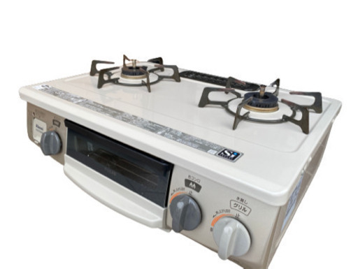 2016年製　リンナイ コンパクトガステーブル 水無し片面焼 都市ガス左強火 クリームベージュ KGM33NBEL(0303c)