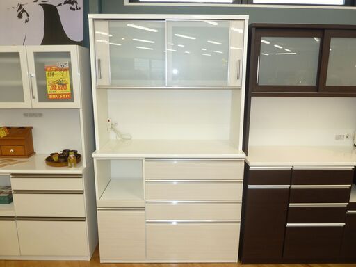 値下げしました☆k172☆ポスティア☆食器棚・レンジボード☆ニトリ☆幅1200㎜☆近隣配達、設置可能