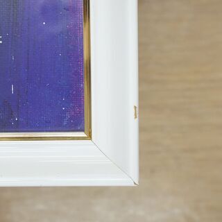 個性的な絵のアートポスター✨額付き✨銀河の旋律 宇宙×ピアノ✨縦65×横85cm✨中古品　【こちらは店舗です。浜村鹿野温泉ICから3分  買取本舗 宮本リサイクル  営業時間９～１９時  定休日水曜のみ←連絡できませんm(_ _)m】の画像