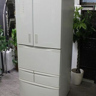TOSHIBA冷蔵庫「福岡県京都郡」 R2836) TOSHIBA 中古東芝 GR-H48FX(WS) 6ドア冷凍冷蔵庫 481L/フレンチ