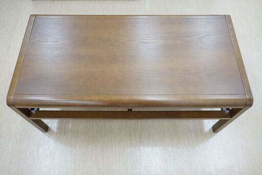 木製テーブル☆ローテーブル☆ダークブラウン☆幅90×奥行45×高さ38cm☆中古品