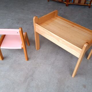 天然木　大和屋 ノスタ リトルデスク＆チェア　幼児用　お受験の画像