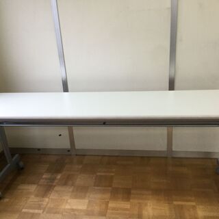 長机 折りたたみ スタッキングテーブル 幅180cm ホワイト/...