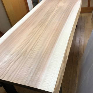 値下げ☆ 大特価 W210サイズ 天然無垢 一枚板ダイニングテーブル 近場配送無料☆ 塗装サービス中☆の画像