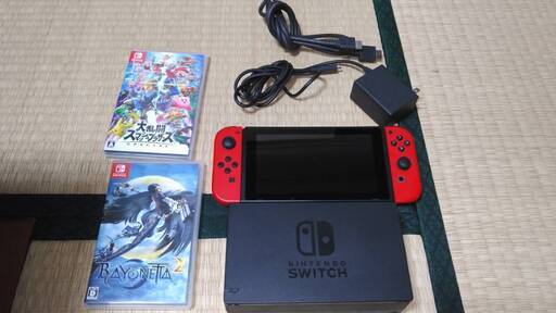 任天堂　スイッチ本体 赤　スマブラ　ベヨネッタ2 3点セット　売ります。直接引き取り限定！