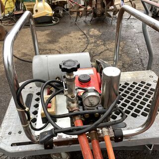 現品確認 初期不良対応可能 実演動画付 動作品 圧力35Kgf/c㎡ 吸水量16.4L/分 電動 セット動噴　有光 アリミツ AS-204　 AC100V　の画像