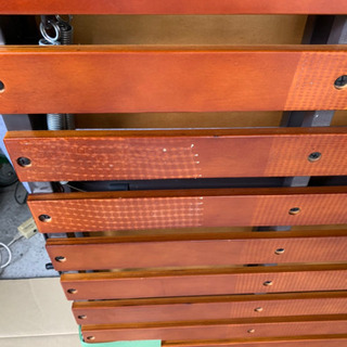 381 折り畳みシングルベッド（ブラウン）の画像