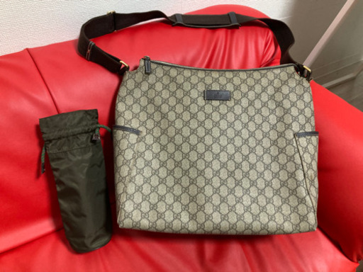 グッチ GGスプリーム マザーズバッグ 哺乳瓶ケース付き 斜めがけショルダーバッグ