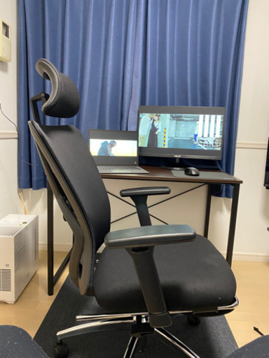 「開封後1時間だけ使用」Ticova オフィスチェア　ゲーミングチェア　足置き台付き　調節可能