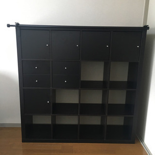 【取引が決定しました】IKEA棚KALLAX ブラックブラウン幅...
