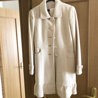 ウールコート　クリーム色　158cm