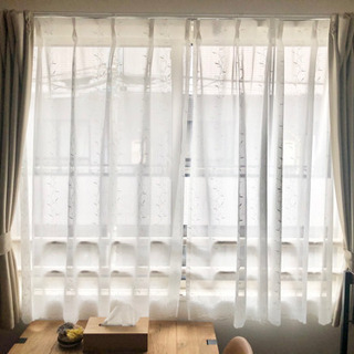 カーテン+レースカーテンセット（計4枚組）【写真窓サイズ:幅170×高さ128cm】★3/12に処分しますの画像