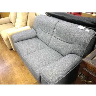 ファブリックソファ 2人掛け 布張り グレー（★） 2人掛けソファー 幅134×奥行75×高さ73 グレー ファブリックソファ