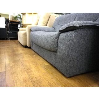 2人掛けソファー 幅134×奥行75×高さ73 グレー ファブリックソファ