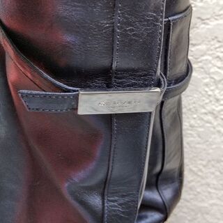 レディース　ニーハイブーツ　黒革の画像