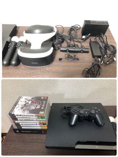 PS3本体+PSVR+ソフト８本　箱付き