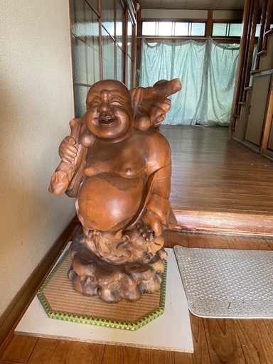 骨董品　布袋さん　木彫