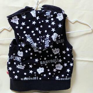 ☆中古品☆　ベビー服　BABY DOLL　フード付きベスト （80）の画像