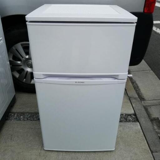 ☆美品☆ ELSONIC エルソニック 2ドア ノンフロン冷凍冷蔵庫 83L EJ-R832W ホワイト 動作品
