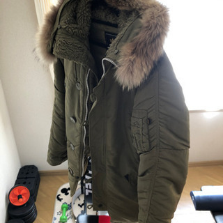 alpha n-3b カーキ　リアルラクーンファーの画像