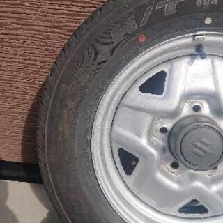 【値下げしました】ジムニー夏タイヤ(純正スチールホイール付)の画像