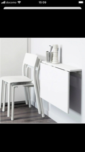 値下げ　IKEA NORBERG ノールベリ 壁取り付け式テーブル　ホワイト