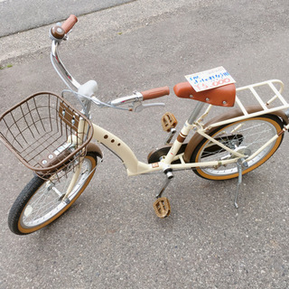 18インチ・子ども用自転車✨茶×ベージュ✨お洒落な女の子用✨小学...