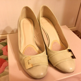 【24cm】ベージュ　パンプス　6.5cmヒールの画像