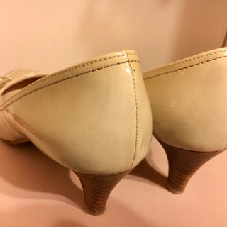 【24cm】ベージュ　パンプス　6.5cmヒールの画像